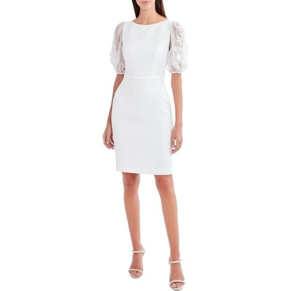 BCBGMAXAZRIA KAMILLE ORGANZA SLEEVE DRESS SIZE 10 $298.00 - Picture 3 of 4